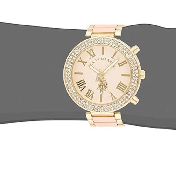 Women's Gold-Tone and Pink Bracelet Watch - Picture 6 of 8